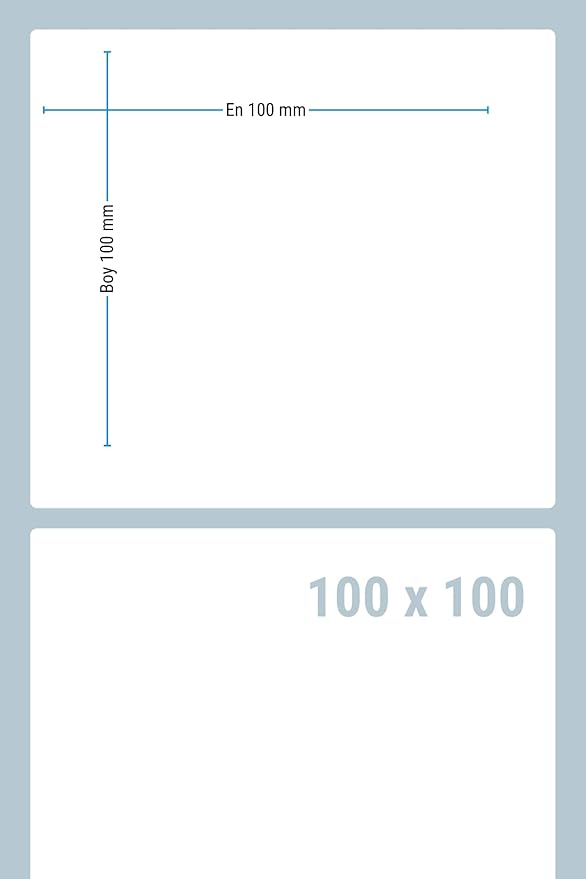100x100 Eko Termal 5'li Paket Barkod Etiketi 250 Sarımlı