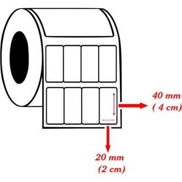 20x40 mm Yan Yana 4'lü Etiket - 4.000 Adet
