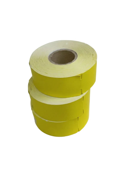 38mm x 100mm Termal Sarı Renk Yandan Çentikli 350 Sarımlı 1 Rulo Raf Etiketi